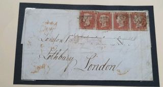 Gb Queen Victoria Sg 8/12 Strip Of 3,  1 On Cover To London