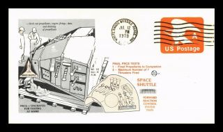 Us Cover Space Shuttle Final Frcs Tests 1978 Space Voyage Cachet