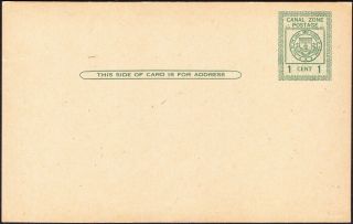 Canal Zone - 1925 - 1 Cent Green On Buff Canal Zone Seal Postal Card Ux8