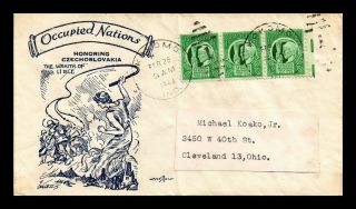 Dr Jim Stamps Us Occupied Nations Czechoslovakia Pent Arts Cover 1944