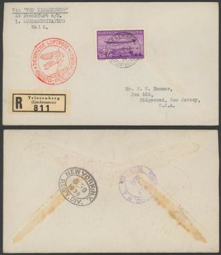 Liechtenstein 1936 - Zeppelin Flight Air Mail Cover To Usa 32145/2