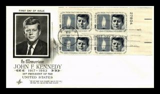 Dr Jim Stamps Us John F Kennedy Scott 1246 Fdc Cover Plate Block Art Craft