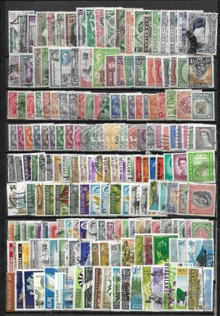Stock Page Of British Commonwealth Stamps - Approx 200 Vfu (bc51c)