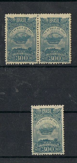 Brasil - 1929 300 Rs Bleu - Vert,  Pax De Augusto Severo.  Tonalides.  Mnh