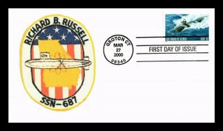 Us Cover Navy Submarines Los Angeles Class Uss Richard B Russell Fdc