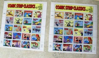 Us Scott 3000 Comic Strip Classics 2 Full Sheets 20 (40) $.  32 Stamps Mnh