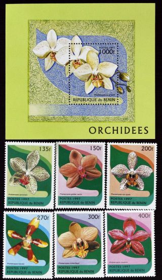 R.  Benin - Flowers - Orhidees 6st. ,  1s/sh.  Mnh Ben 69