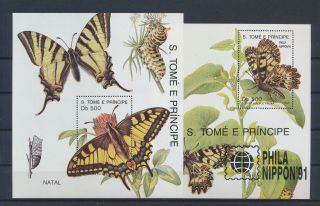 Gx02864 Sao Tome E Principe Insects Bugs Flora Butterflies Sheets Mnh