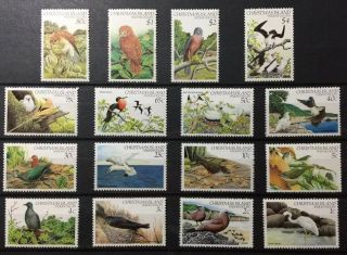 Christmas Island,  Birds,  Complete Set,  Mnh,  Sg152/67