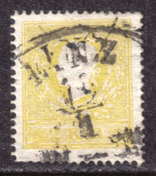 Lombardy - Venetia 7 2s Yellow,  1858 Perf14.  5,  F,  Cds