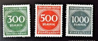 Germany / Weimar Republic.  1923 9 stamps. 3