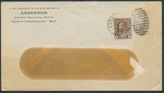 1921 Lynn Creek Bc Duplex - Mount Lehman Bc Split Ring Postmarks On Faulty Cover