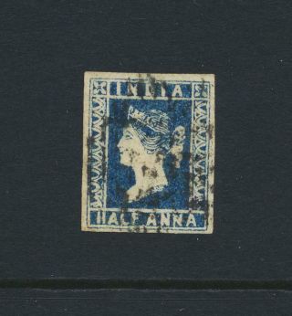 India 1854,  ½a Deep Blue,  Vf Sg 4 Cat£45 (see Below)