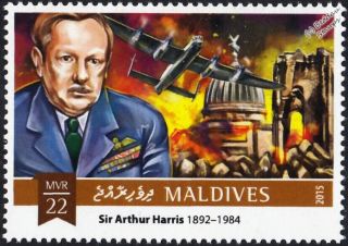 Wwii 1945 Raf Bombing Of Dresden / Arthur " Bomber " Harris Aircraft Stamp (2015)