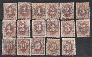 Sc J1 - 3 5 - 7 Postage Dues,  Duplicates With Ny Pearl Precancels Sound As Per Scan