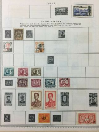Treasure Coast Tcstamps 15,  Pages Of Old Indo China Postage Stamps 14