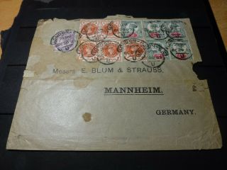 1893 Uk Great Britain Stamp Cover London To Mannheim Germany Victoria Stamps