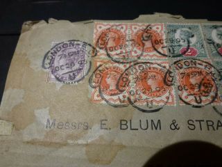 1893 UK GREAT BRITAIN STAMP COVER LONDON TO MANNHEIM GERMANY VICTORIA STAMPS 2