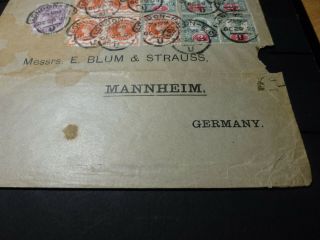 1893 UK GREAT BRITAIN STAMP COVER LONDON TO MANNHEIM GERMANY VICTORIA STAMPS 5