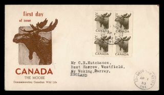 Dr Who 1953 Canada Moose Block Fdc C127607