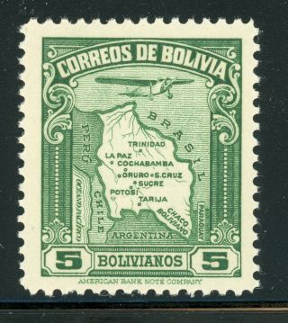 Bolivia Mnh Selections: Scott C50 5b Deep Green Map (1935) $$