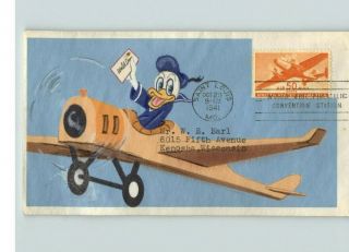C - 31 Airmail,  Hand Painted 1 Of 1 W/ Disney 