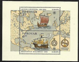 Faroe Islands Souvenir Sheet 238 (nh) From 1992