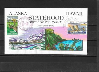 Us 2066 Fdc Alaska & Hawaii Statehood 25th Anniv Collins Cachet 503