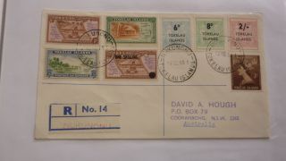 1969 Tokelau Stamp Issue Cover,  Registered Nukunonu,  Fiscals,  Set Of 4 & Qeii
