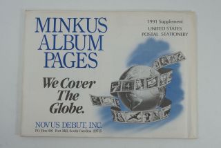 Minkus Stamp Album Pages 1991 Supplement United States Postal Stationary