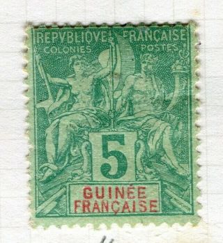 French Colonies; Guinea 1892 Classic Tablet Type Hinged 5c.  Value