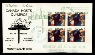 Dr Who 1976 Canada Montreal Olympic Games Block Fdc C127362