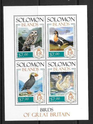 Solomon Islands 2013 Birds Of Great Britain (1) Mnh