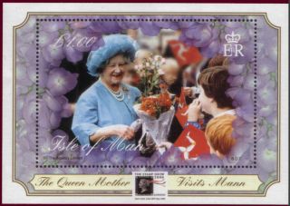 Isle Of Man 2000 Queen Mother Miniature Sheet Po Stamp Show 2000 Mnh