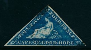 Sg 19 Cape Of Good Hope 1863 - 64 4d Deep Blue Fine Full Margins Shows.