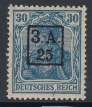 Russia - 1919 - West Army - " 3a.  25 " On 30pf " Germania " Mnh