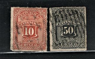 Hick Girl Stamp - Uruguay Stamps Sc 41,  43 1877 Issues S997