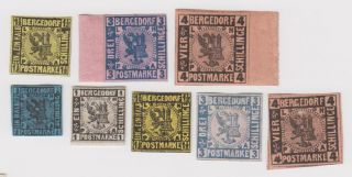 German States Bergedorf Light Hinge 3 - 5 Plus Reprint Set