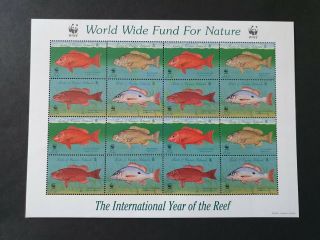 Turks & Caicos Islands Sheet Reef Fish Animals Wwf Vf Mnh B275.  40 Start 0.  99$