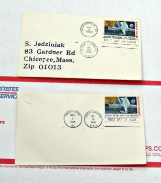 Two Moon Landing 1969 Dual Cancelled Cachet Space First Day Cover