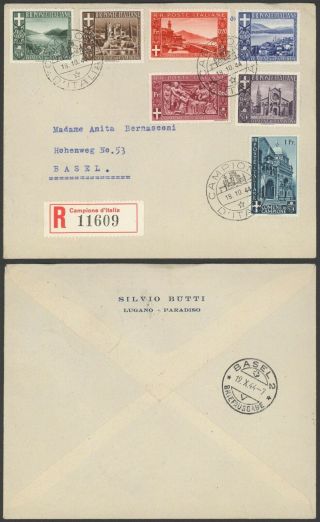 Italy 1944 - Registered Cover Campione To Switzerland 34945/7