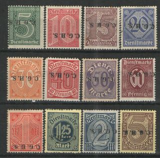 Germany - Upper Silesia 1920 - 21 Sc O39 - O50 Mnh/mh Vg - Inverted Overprint