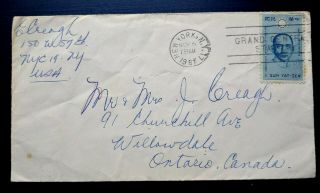 Rare Usa 1961 China Sun Yat Sen Stamp “private Cover” To Canada Hard To Find