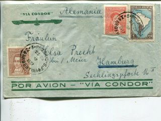 Argentina Condor Air Mail Cover To Germany 1937