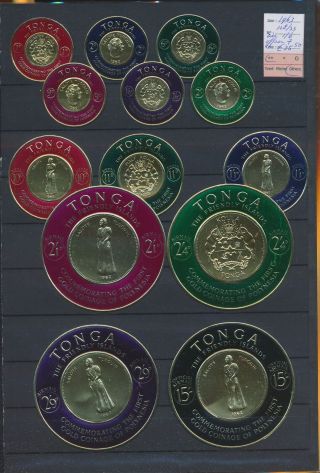 Xb73503 Tonga 1963 Coinage Currency Circular Gold Foil Mnh Cv 35,  5 Eur