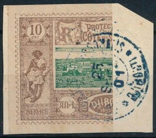 Somalia - Djibouti 1901,  French Somali Coast,  Bisected Stamp On Piece B574