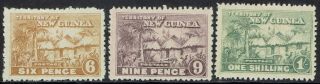 Guinea 1925 Hut 6d 9d And 1/ -