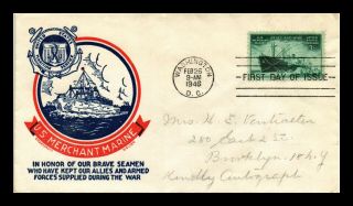 Dr Jim Stamps Us Merchant Marines First Day Cover Scott 939 Smart Craft
