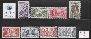 Wc1_3428 French Colonies.  Guyana.  Useful 1937 - 1939 Sets.  Mh - Mlh