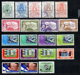 Central America Salvador 20 Stamp Lot,  In,  Combine